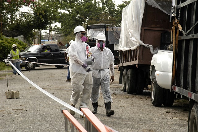 Hurricane Katrina workers protected against asbestos and other environmental hazards.