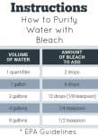 How to Purify Water with Bleach