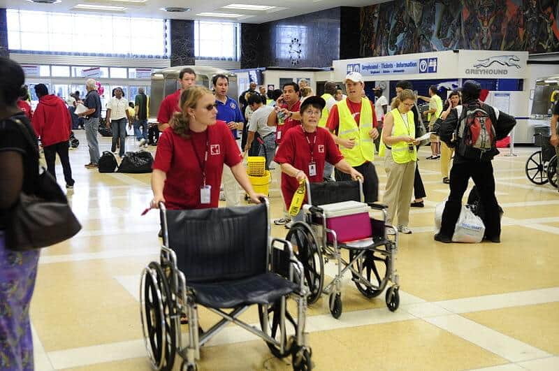 wheelchair assistance for evacuating elderly from hurricane