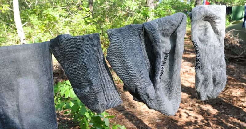 Socks on washing line