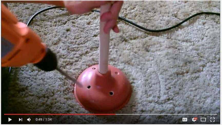 Drilling holes in plunger