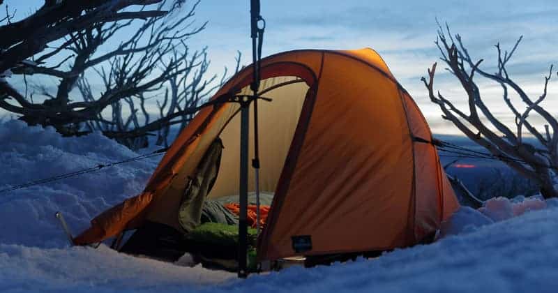 tent in snow