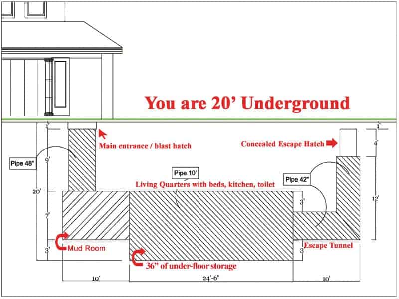 survival shelter floor plan