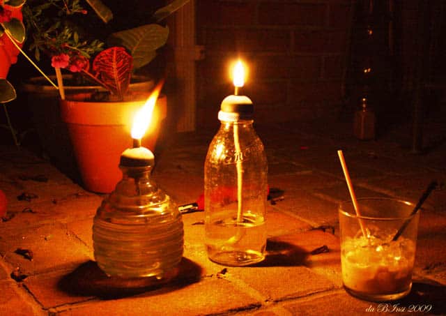 jar vegetable oil lamp