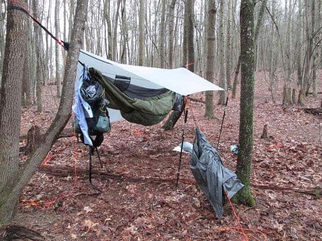 tarp setup for hammock camping