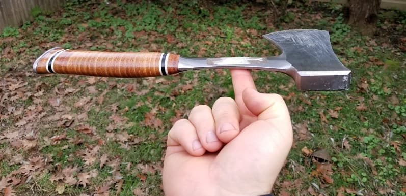 Balancing an axe on my finger