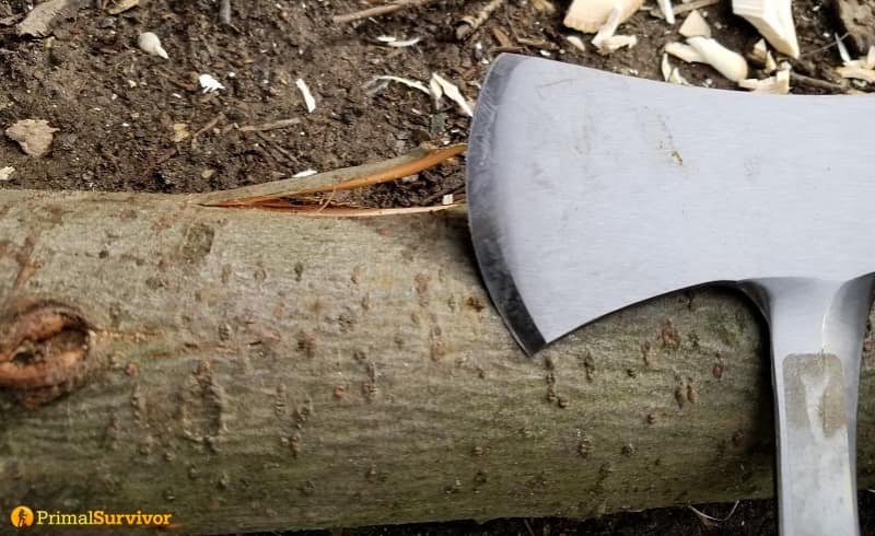 Survival Hatchet and Log