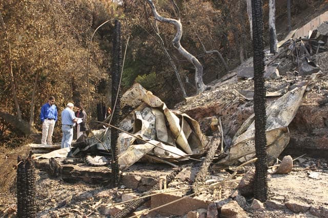 house destroyed by wildfire