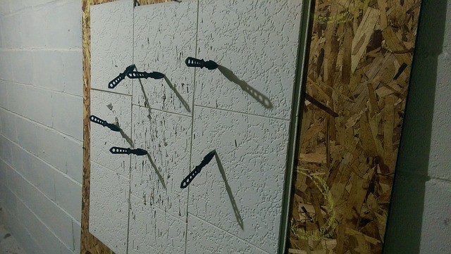 throwing knives in wall
