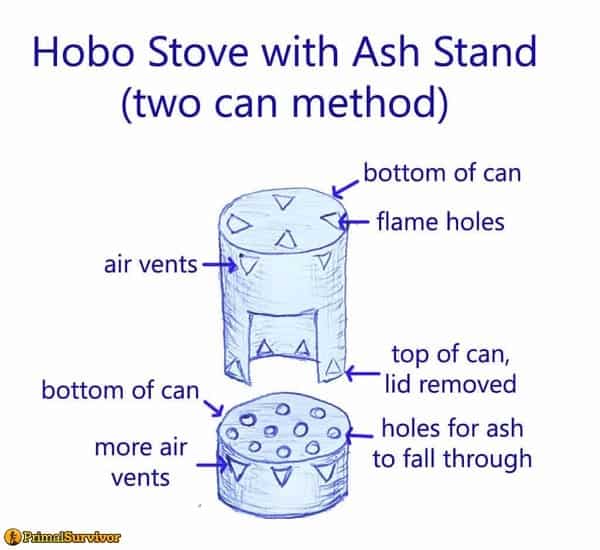 Two can ash stand method