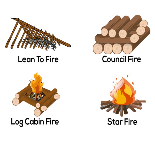different fire lays for winter