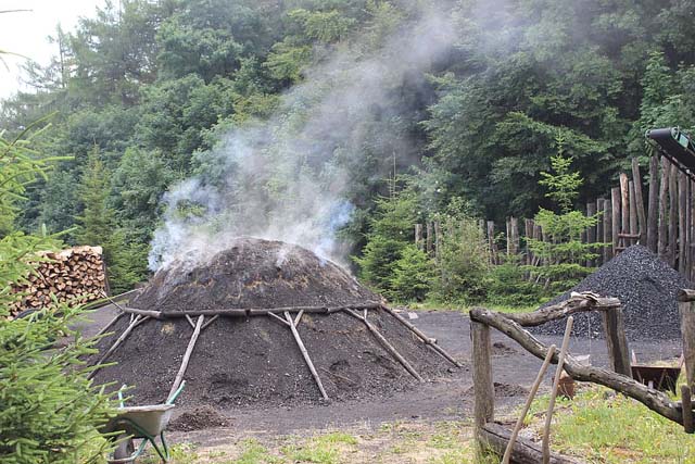 making charcoal