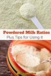 bowls of powdered milk with spoons