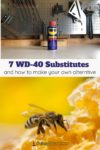 Can of WD-40 and Bee on Beeswax