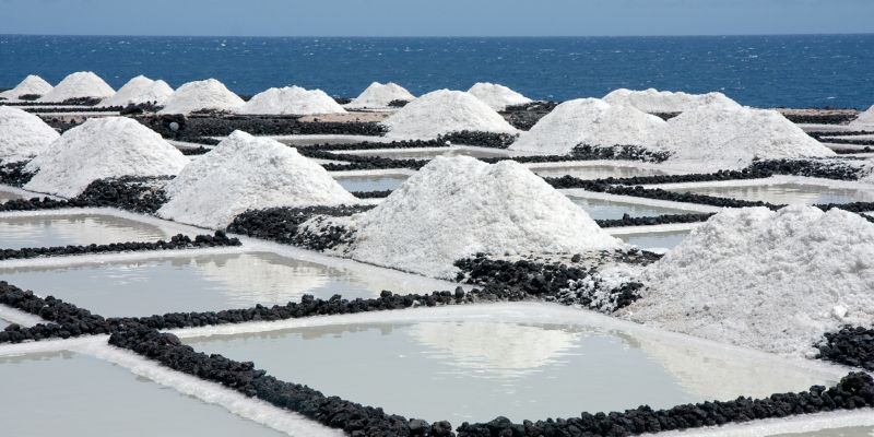 Salt extraction at La Palma, Canary Islands
