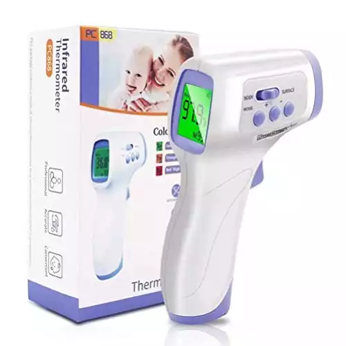 Forehead and Ear Thermometer No Touch Instant Accurate Reading for Baby Kids and Adults with Large LCD Instant Read Non Contact Digital Infrared Temporal Thermometer for Fever 