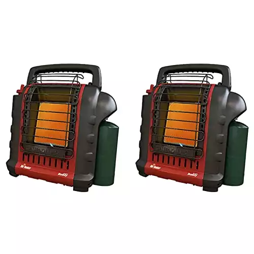 Mr. Heater MH-F232000 Portable Buddy 9,000 BTU Propane Gas Radiant Heater with Piezo Igniter for Outdoor Camping, Job Site, Hunting, and Tailgates, Red (2 Pack)