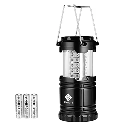 Etekcity Lantern Camping Lantern Battery Powered Led for Power Outages, Emergency Light for Home, Hiking, Camping Gear Accessories, Portable, Batteries Included