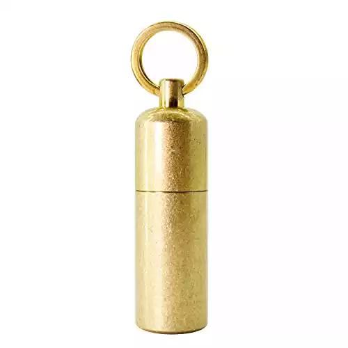 PPFISH Mini Brass Lighter – EDC Peanut Lighter Keychain – Waterproof Fire Starter Especially for Survival and Emergency Use