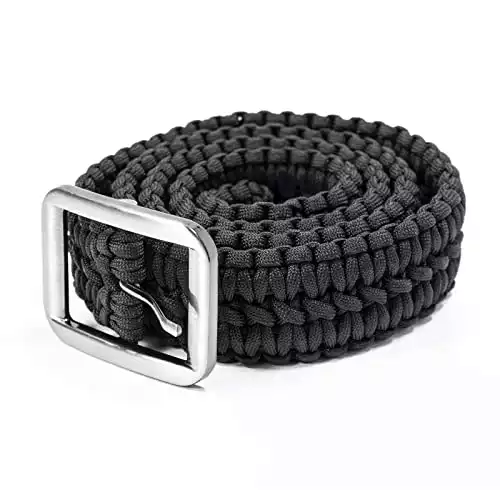 ASR Outdoor Survival EDC 550 Paracord Belt with Stainless Steel Buckle, 48 inches (3 Colors)