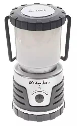 UST 30-Day Duro 1000 Lumen LED Lantern with Lifetime LED Bulbs, Glow in The Dark Power Button and Hook for Camping, Hiking, Emergency and Outdoor Survival