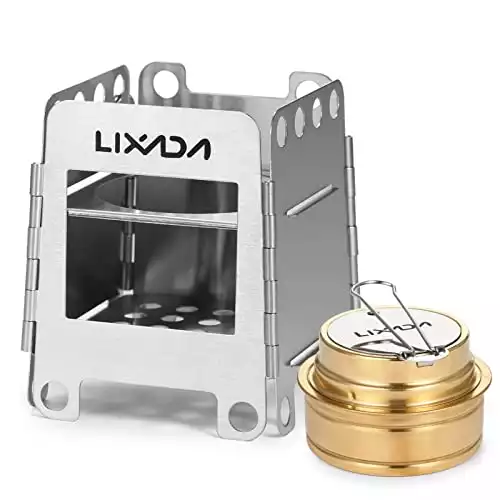 Lixada Wood Burning Camping Stoves Charcoal Stove Portable Foldable Stainless Steel Stove Ultralight Backpacking Stove for Camping Picnic BBQ Hiking