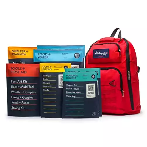 Complete Earthquake Bag - 3 Day Emergency kit for Earthquakes, Hurricanes, Wildfires, Floods + Other disasters