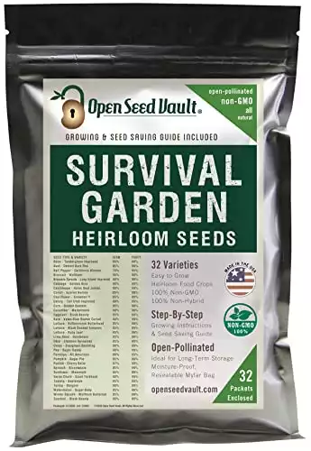(32) Variety Pack Survival Gear Food Seeds | 15,000 Non GMO Heirloom Seeds for Planting Vegetables and Fruits. Survival Food for Your Survival kit, Gardening Gifts & Emergency Supplies | Garden ve...