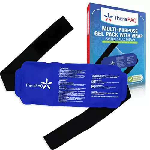 TheraPAQ Ice Pack for Injury - 14"x6" Hot & Cold Ice Packs for Injuries Reusable - Adjustable Gel Compress Wrap for Cramps, Back, Ankle, Knee, Shoulder - Help w/ Pain Relief for Athletes...