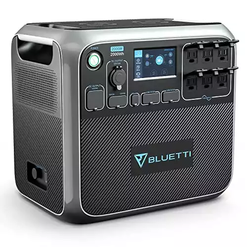 BLUETTI Portable Power Station AC200P, 2000Wh LiFePO4 Battery Backup w/ 6 2000W AC Outlets (4800W Peak), Solar Generator for Outdoor Camping, RV Travel, Home Use (Solar Panel Not Included)