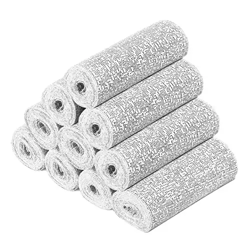 Navaris Plaster Cloth Rolls (L, Pack of 10) - Gauze Bandages for Body Casts, Craft Projects, Belly Molds - Easy to Use Wrap Strips - 6" W x 118" L