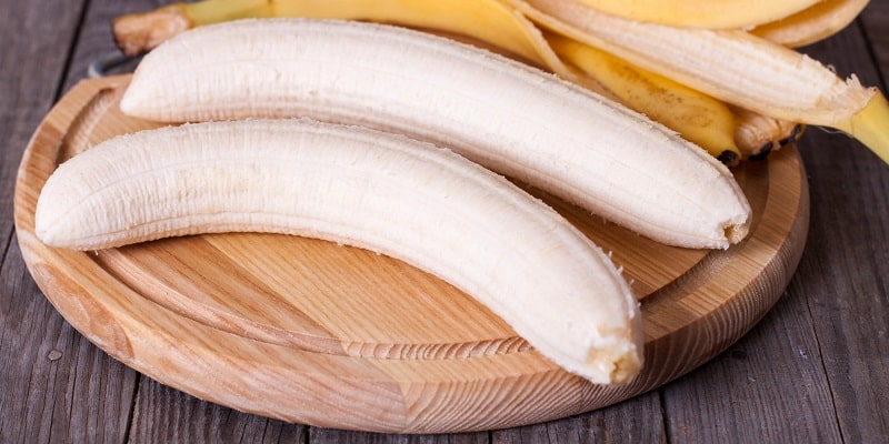 bananas on chopping board