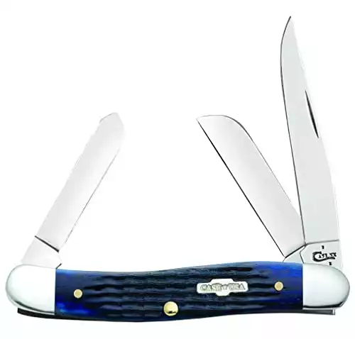 WR Case XX Pocket Knife Navy Blue Medium Stockman Item #2801 - (6318 SS) - Length Closed: 3 5/8 Inches