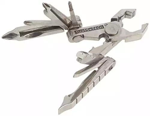 Swiss+Tech ST53100 Polished SS 19-in-1 Micro Pocket Multitool for Camping, Outdoors, Hardware