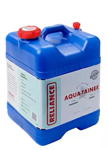 Reliance Products Aqua-Tainer 7 Gallon Rigid Water Container, Blue, 11.3 Inch x 11.0 Inch x 15.3 Inch