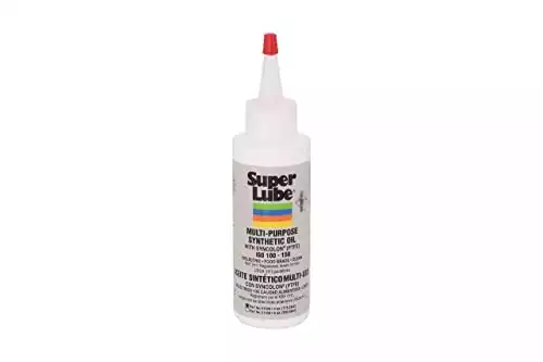 Super Lube 51004 Synthetic Oil with PTFE, High Viscosity, 4 oz Bottle,Translucent white