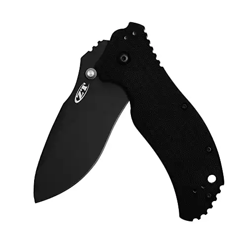 Zero Tolerance 0350 Folding Pocket Knife; 3.25” S30V Stainless Steel Blade with Black Tungsten DLC Finish; Textured G-10 Handle Scales, SpeedSafe Assisted Opening, Liner Lock, Quad-Mount Clip; 6.2 O...