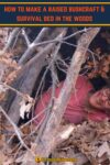 woman lying inside a survival shleter