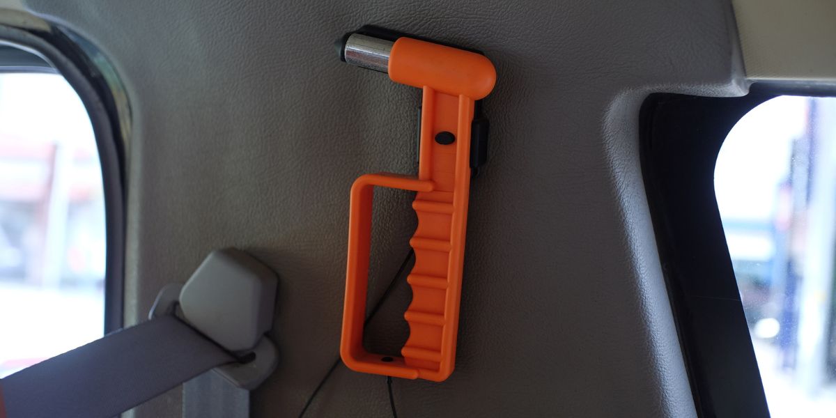 A tool for breaking vehicle windows by passengers in an emergency situation