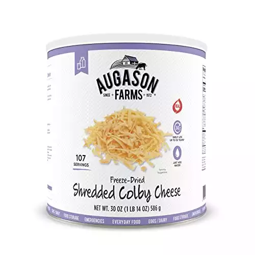 Augason Farms Freeze Dried Shredded Colby Cheese