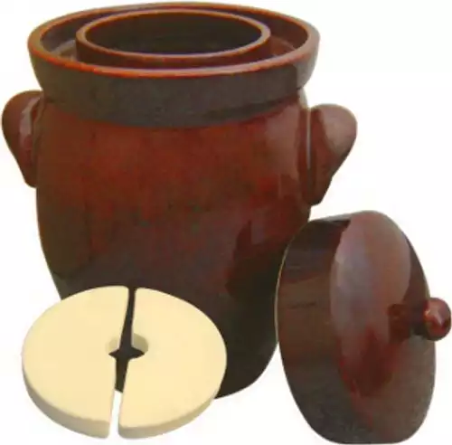 7 L (1.9 Gal) K&K Keramik German Made Fermenting Crock Pot, Kerazo F2