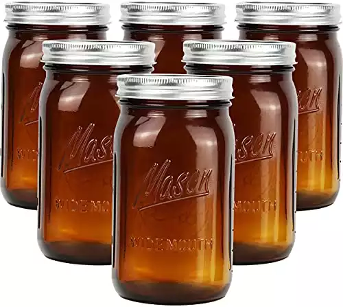 Amber Glass Mason Jars