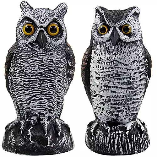 Fake Horned Owl Bird Scarecrow Decoy