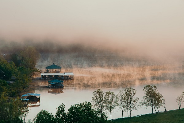 Lake view in Ozark mountains