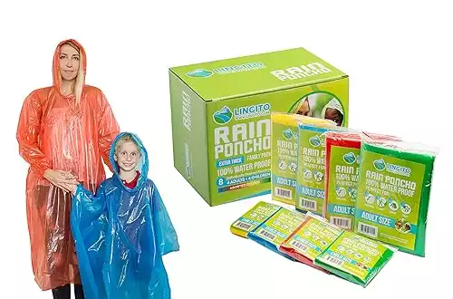 Lingito Rain Ponchos Family Pack