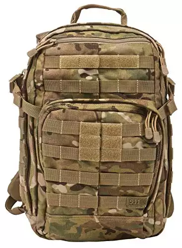 5.11 Tactical Military Backpack - RUSH12 - Molle Bag Rucksack Pack, 24 Liter Small, Style 56892, MultiCam
